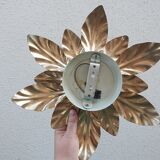 Paire d'appliques : fleurs dorées