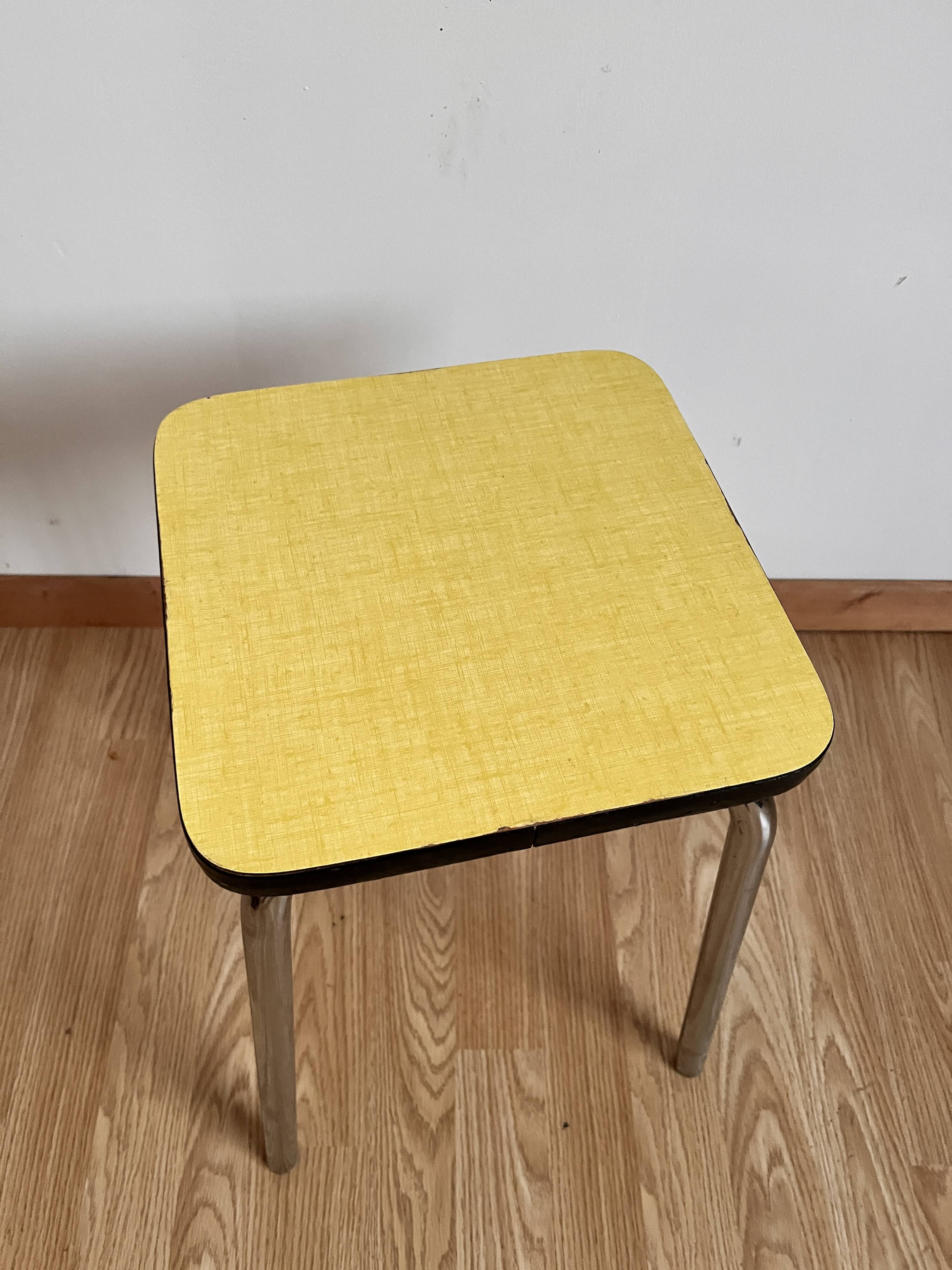 Yellow Formica stool