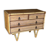 Bamboo chest of drawers circa 1960