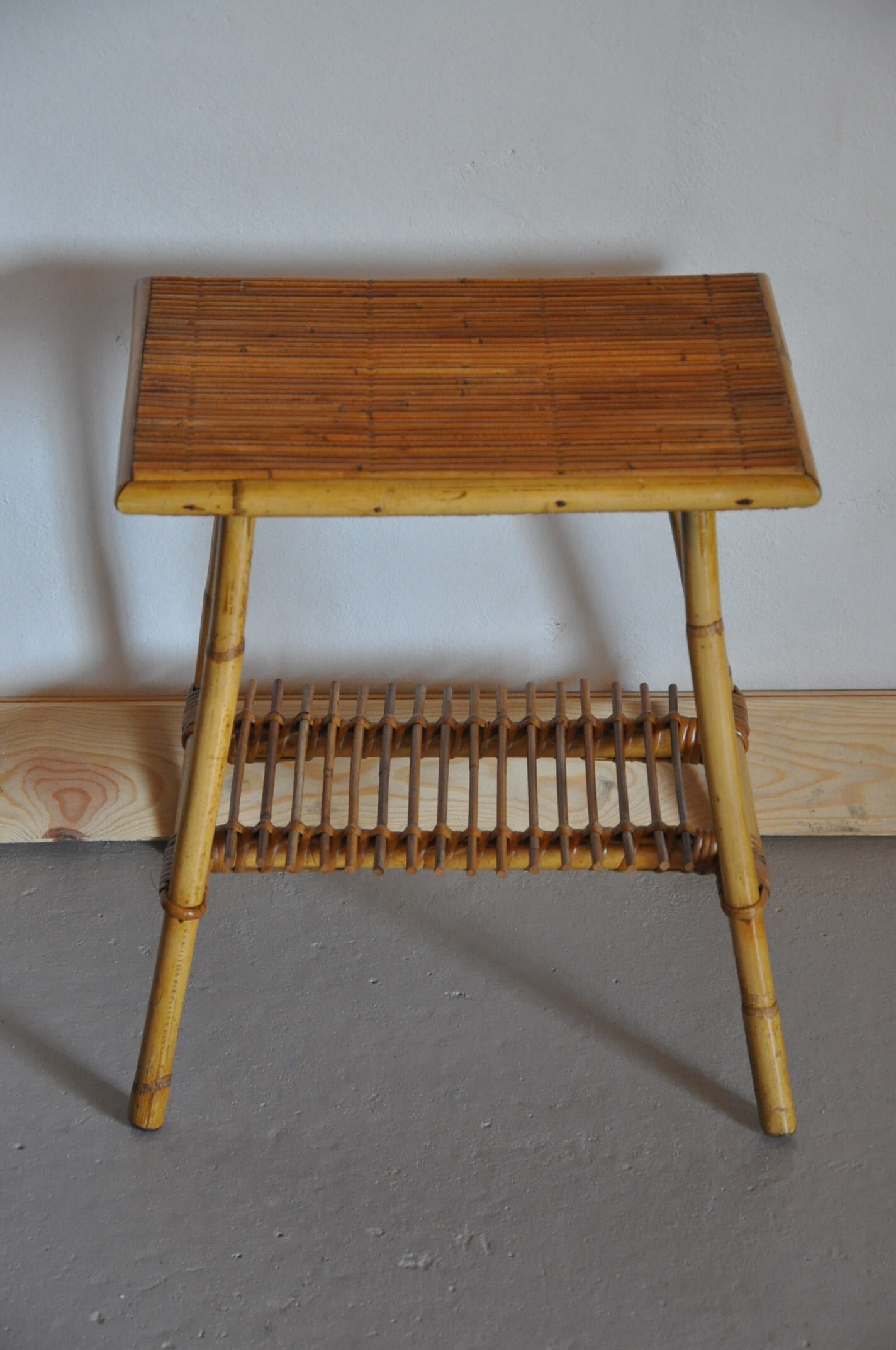 Vintage bamboo side table