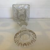 Ancien bougeoir verre moulé