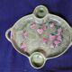 Dish plate with aperitif compartment vintage strawberry décor
