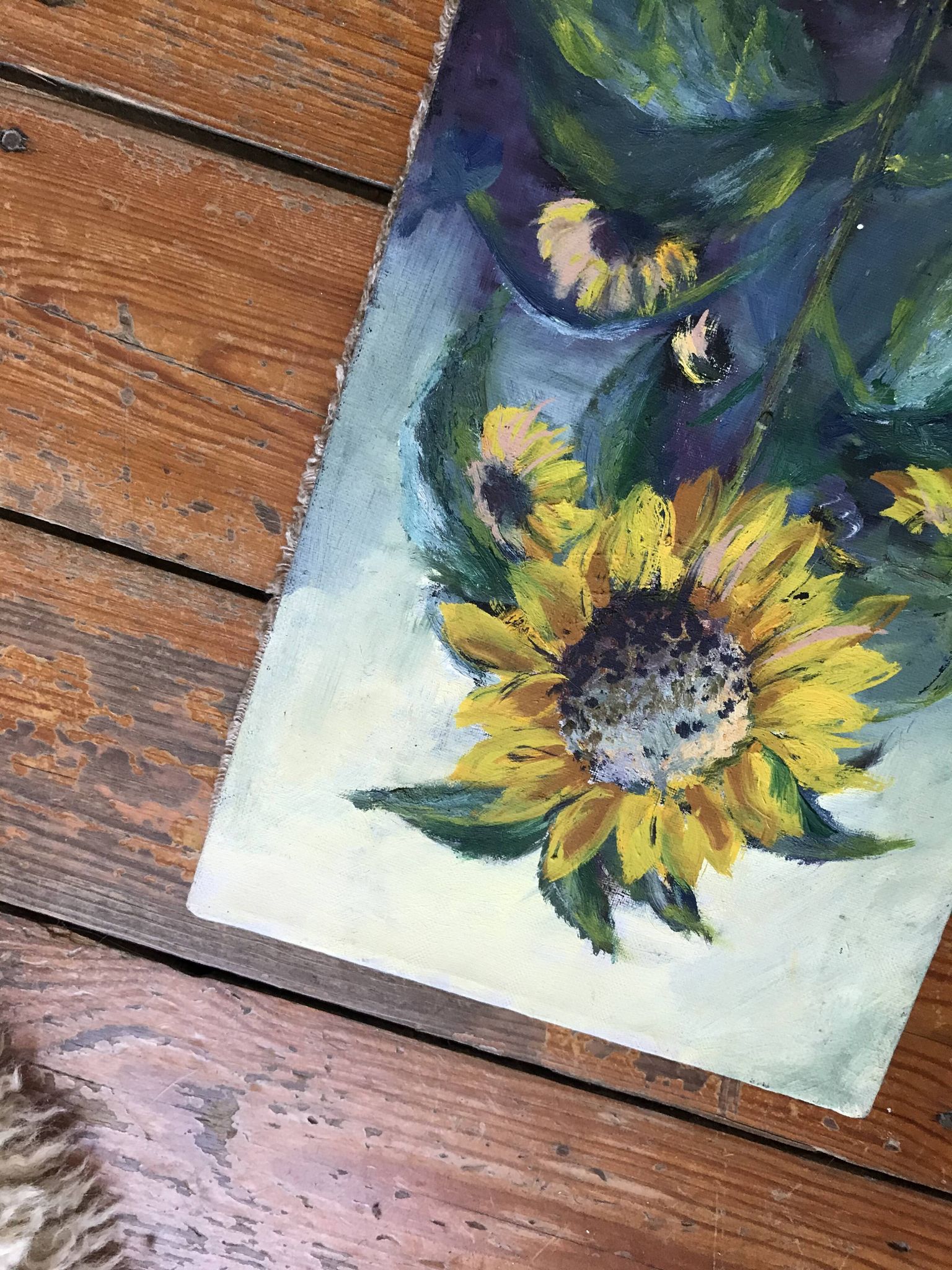Peinture tournesol nature morte