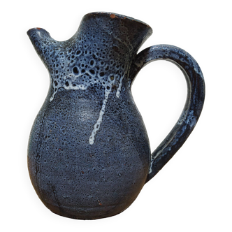 Blue stoneware pitcher