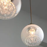 Vintage Murano Glass & Brass Pendant Lamp