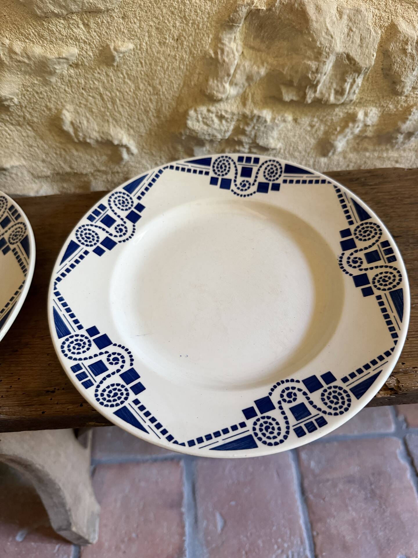 Assiettes plates Moulin Des Loups art déco