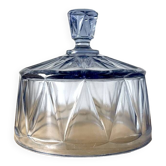 Blue Molded Pressed Glass Cheese Cloche