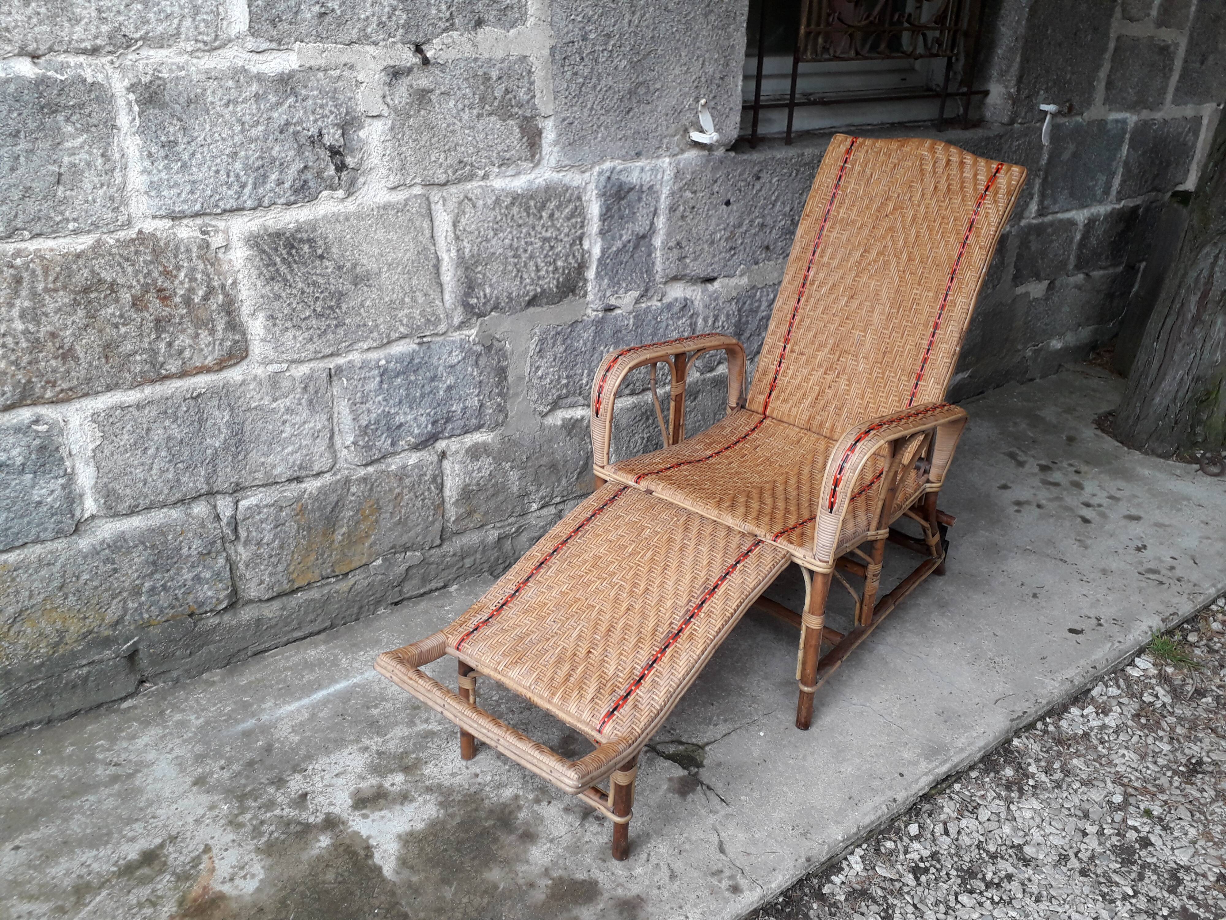 Rattan long chair