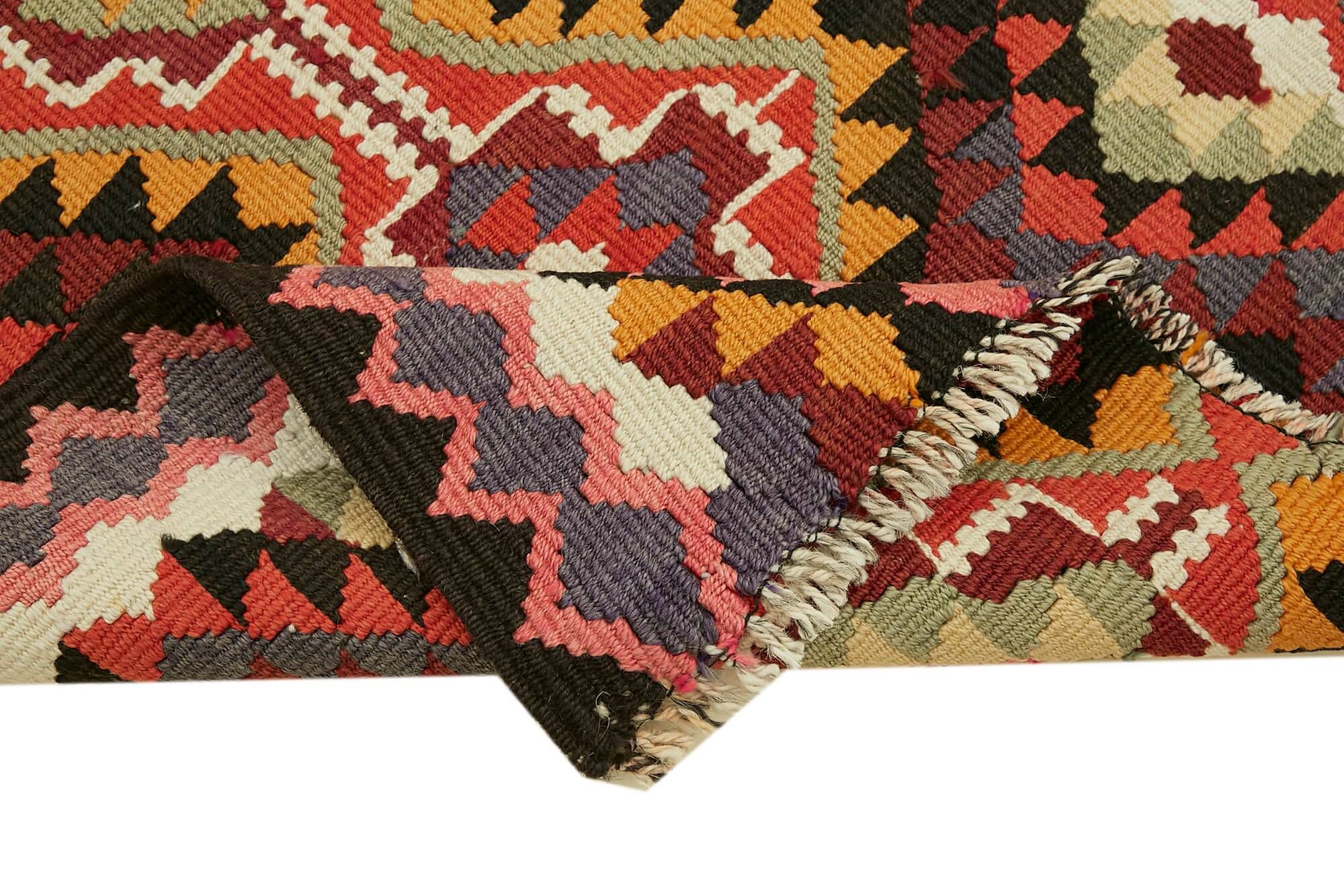 Turkish Handwoven Vintage Herki Kilim 88 cm x 336 cm