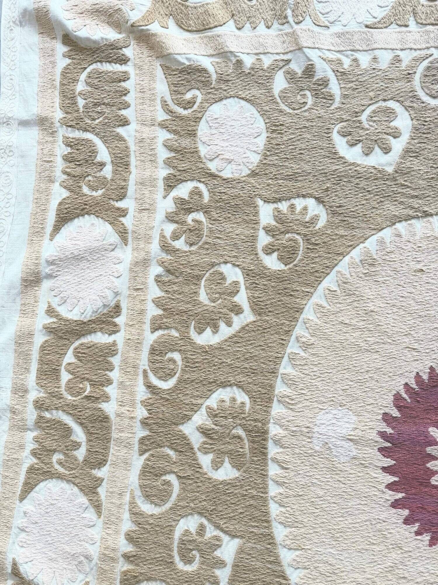 Vintage hand-embroidered tablecloth 145x154 cm