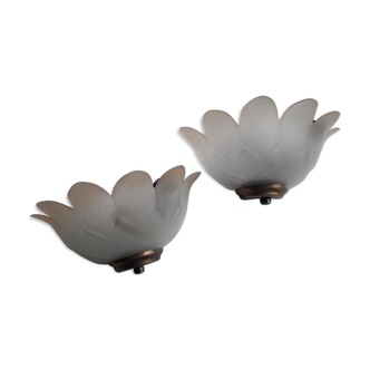 Pair of wall lamps "lotus flower"