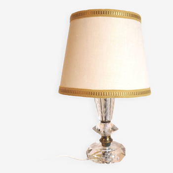 Lampe pied cristal ciselé