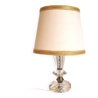 Lampe pied cristal ciselé