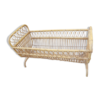Rattan and bamboo child bed