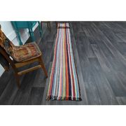 Vintage Turkish Oushak Handmade Wool & Cotton Runner Rug 46x523