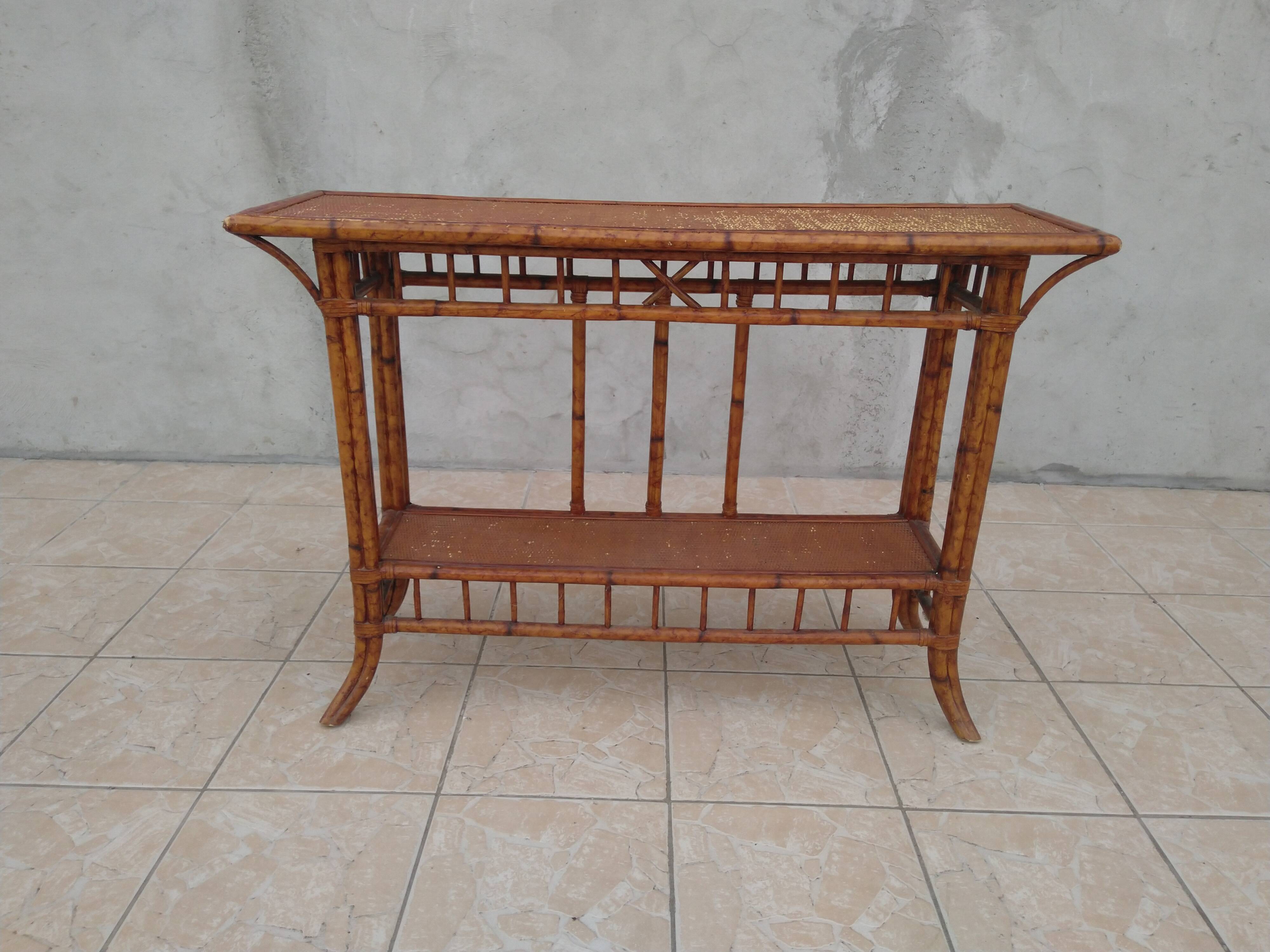 Rattan console