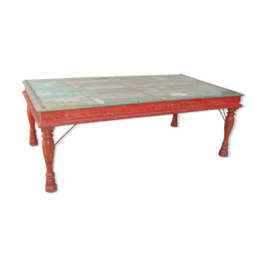 Table basse indienne - rouge