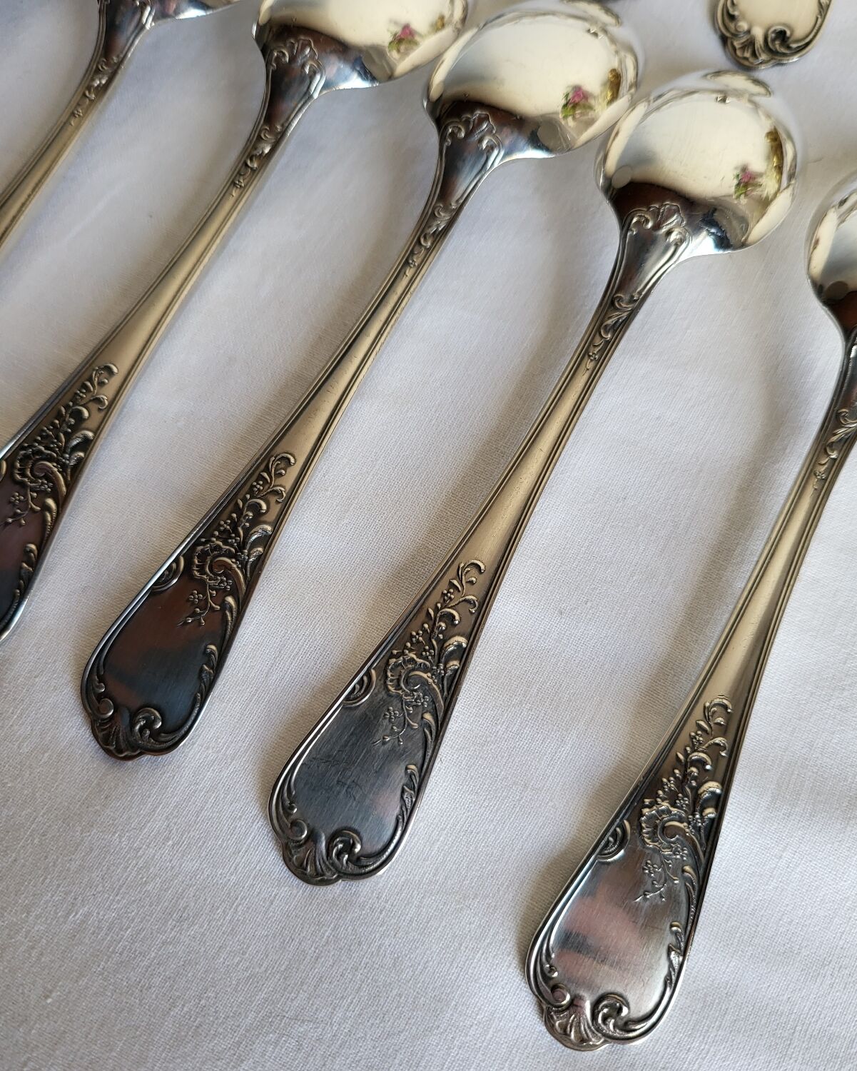12 Small Silver-Plated Metal Spoons Guildar Silversmith
