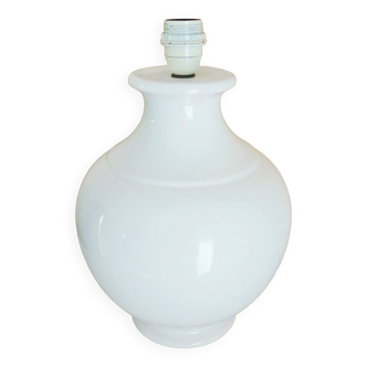 White enameled ceramic lamp, refined design from the 60s/70s