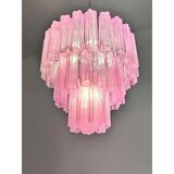 Contemporary Scenographic Fuxsia “Tronchi” Murano Glass Chandelier in Venom