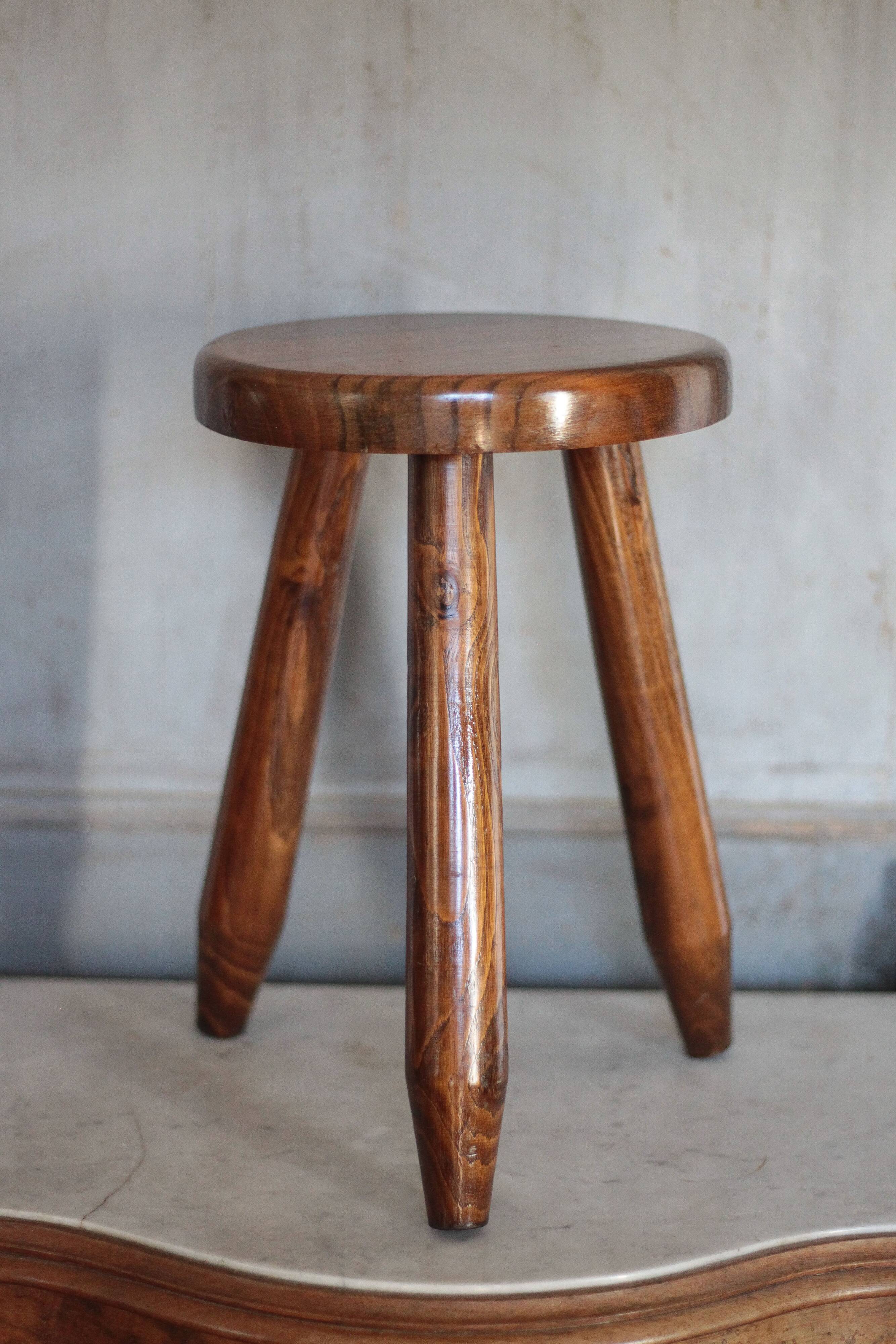 Tabouret vintage, tabouret bois, tabouret tripode , tabouret d'appoint