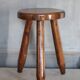 Tabouret vintage, tabouret bois, tabouret tripode , tabouret d'appoint