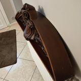 old pediment in carved walnut