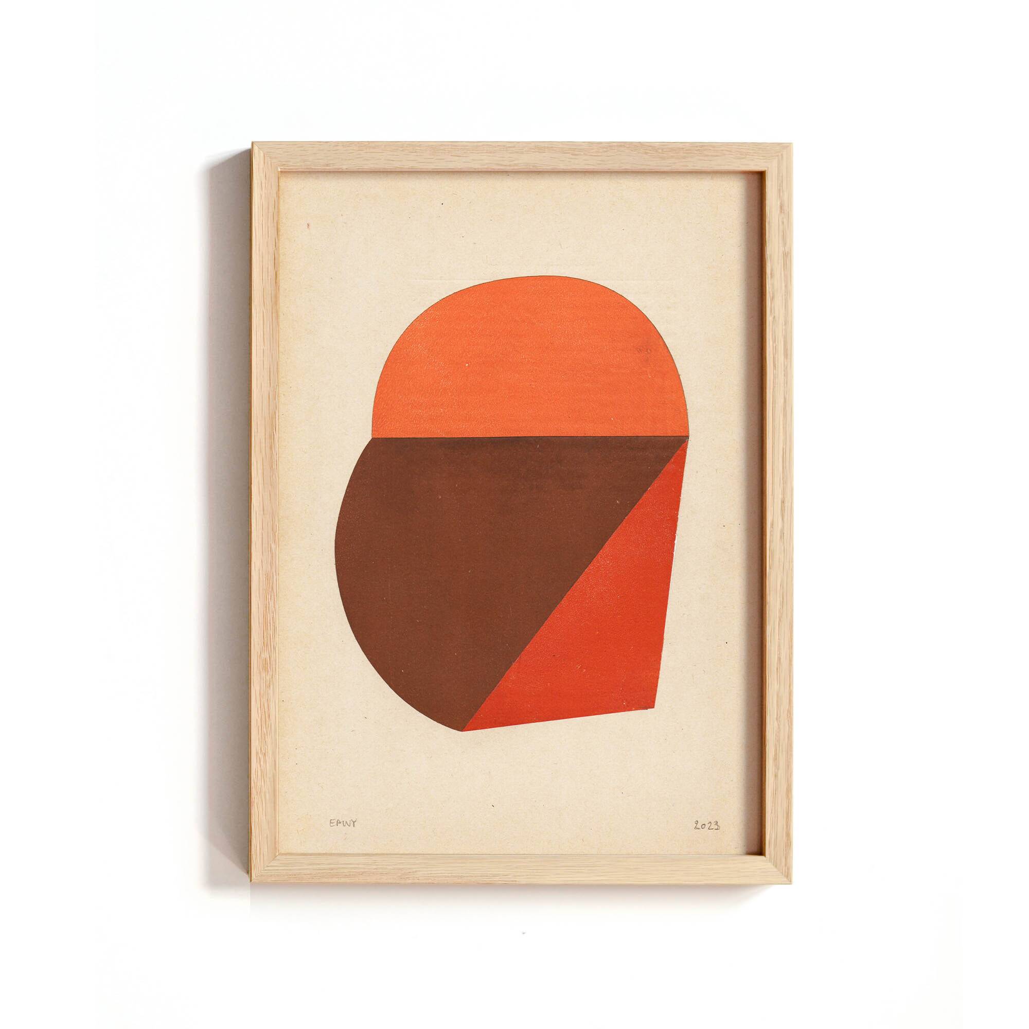 Collage on old paper "Jac" signed Eawy