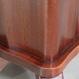 Rectangular table in solid mahogany and plated 1930/1940