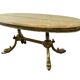 Table basse vintage en laiton doré avec onyx