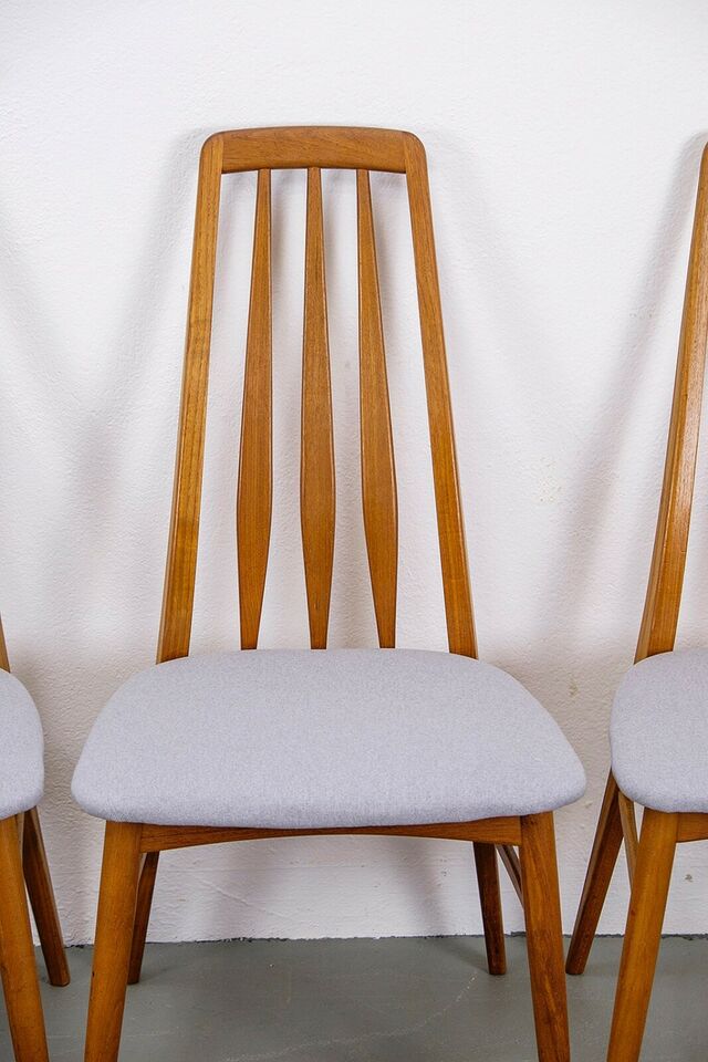 Set of 6 eva vintage chairs in Teak Niels Koefoe Hornslet Midcentury 60s