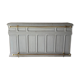 Grey lacquered wooden bar cabinet, golden brass bar