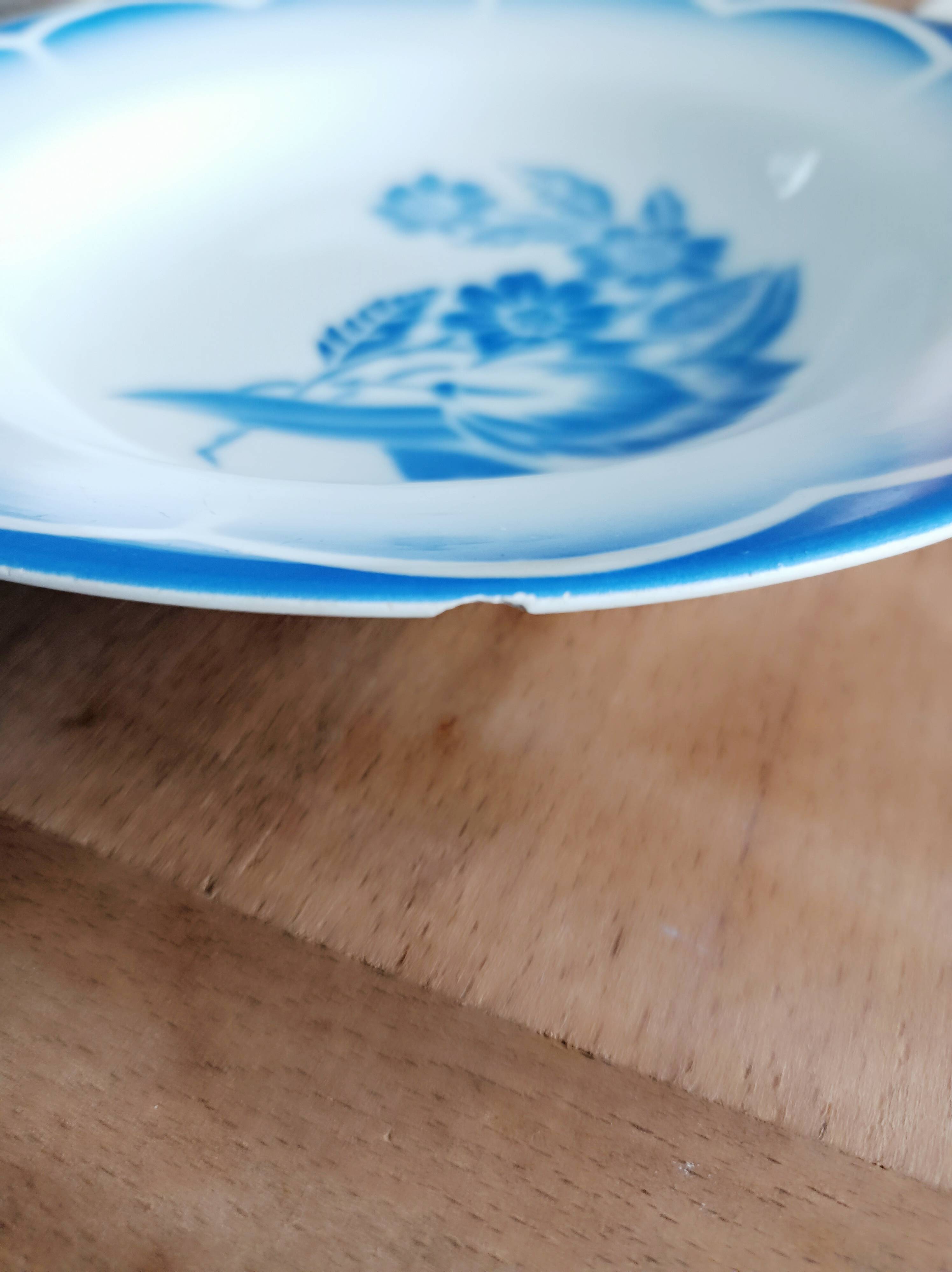 Set of 2 Sarreguemines soup plates, André