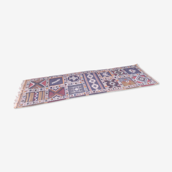 Handmade vintage taznakht berber corridor carpet