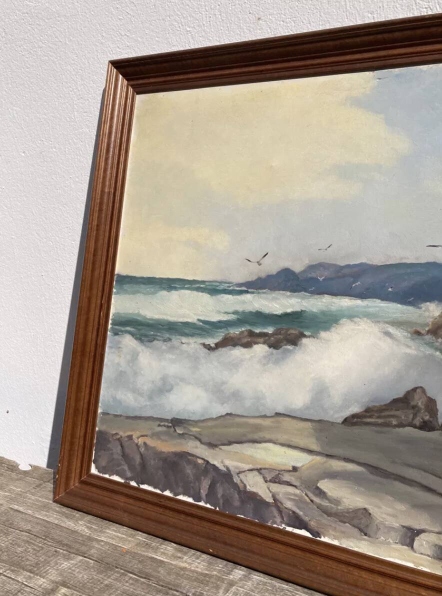 Tableau ancien mer / huile sur toile