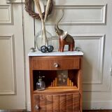 Wooden elephant and brass