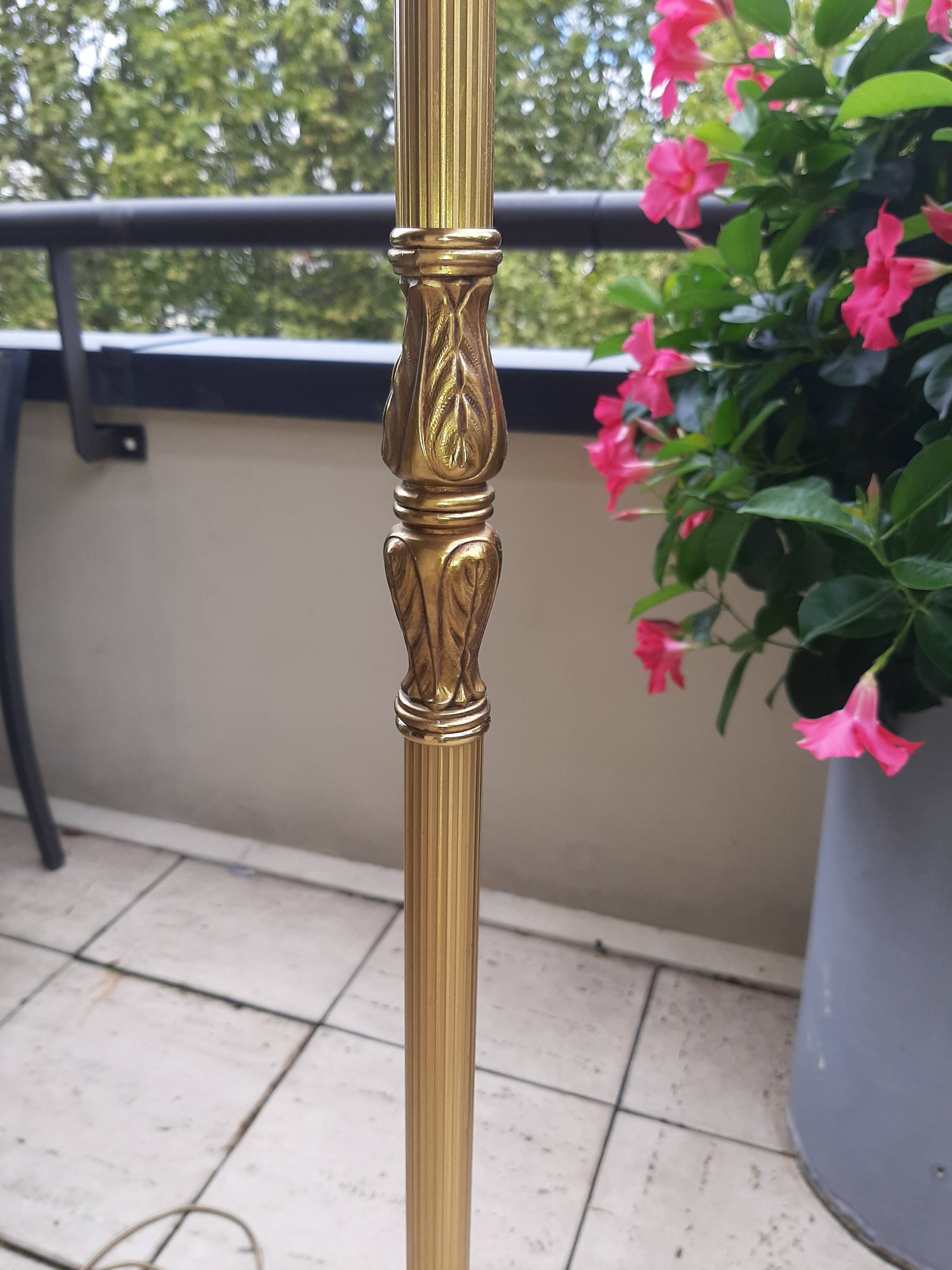 Halogen gilded bronze floor lamp Louis XVI Lucien Gau