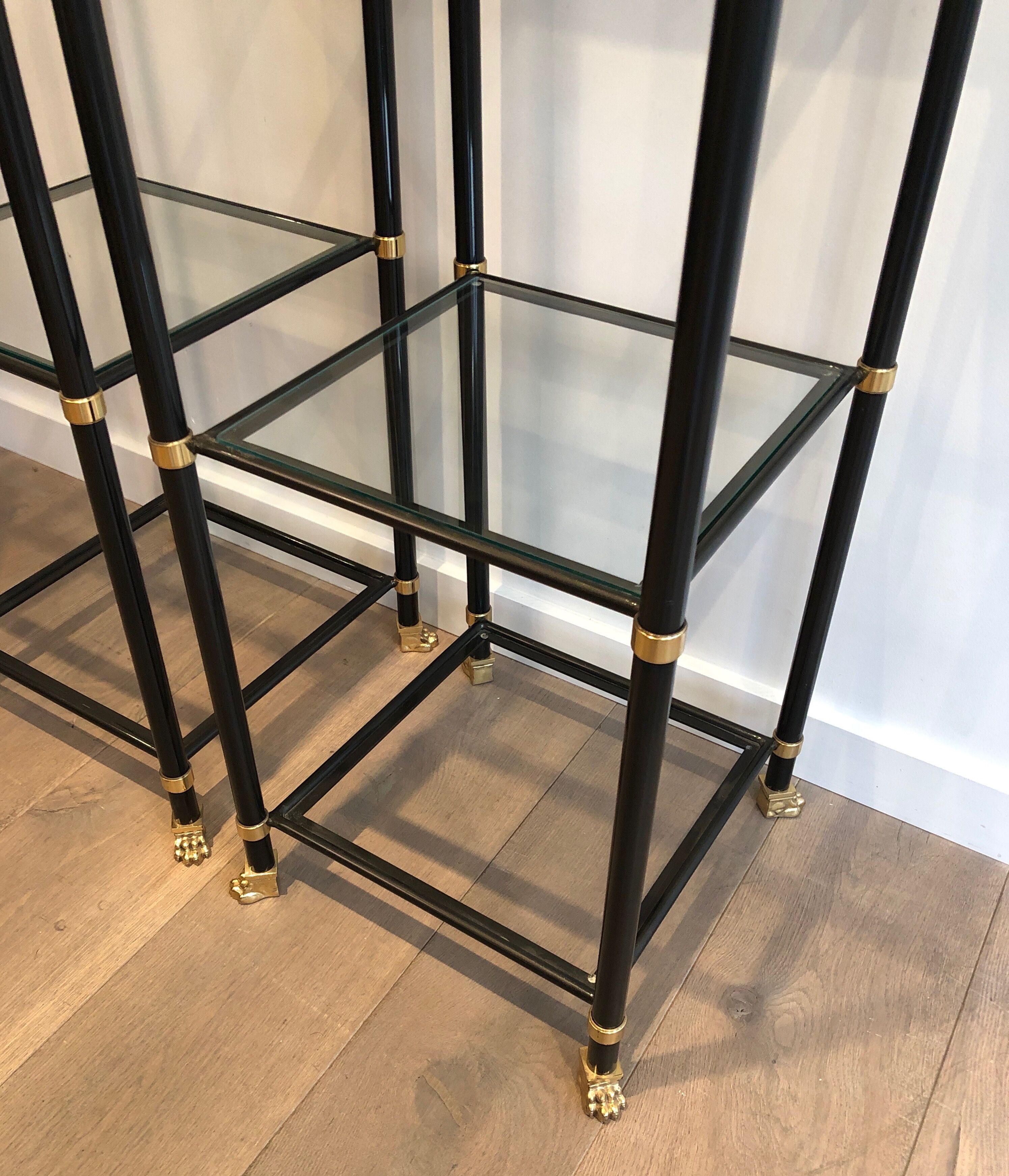 Pair of metal shelves by Guy Lefèvre for Maison Jansen 70s