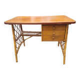 Vintage rattan desk from the 60s, 100cm L