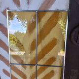 Pair of amber stained glass windows