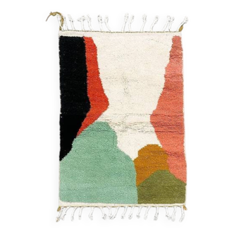 Tapis traditionnel tissé en laine colorée fait main