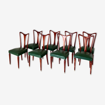 Chaises à manger Art déco, Gugliemo Ulrich, Italie années 1940, ensemble de huit