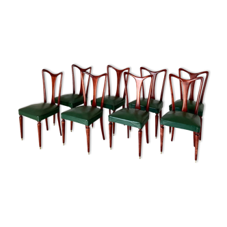 Art deco dining chairs,  Gugliemo Ulrich, Italy 1940s, set of eight