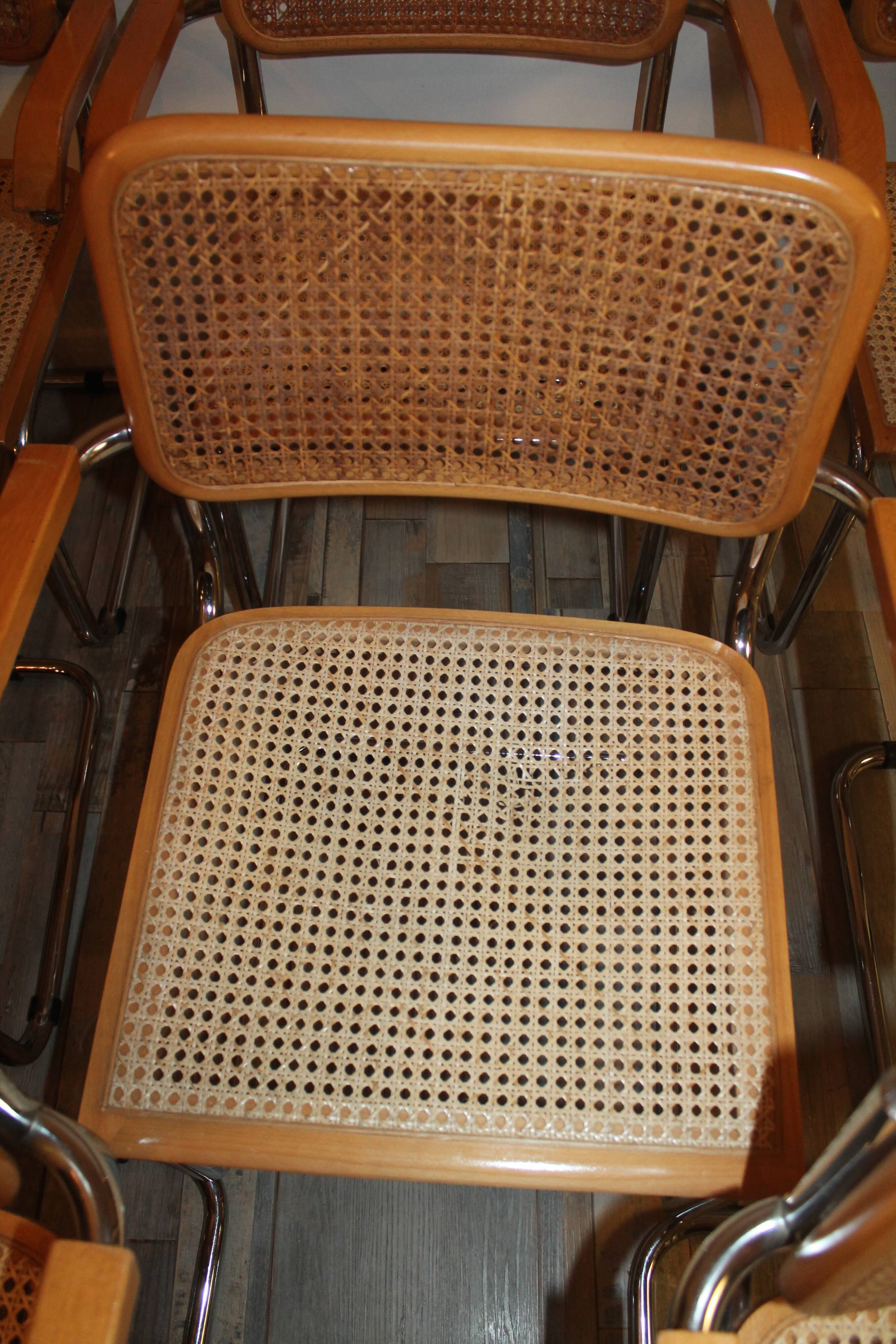 Lot 8 cesca B64 armchairs by Marcel Breuer