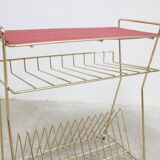 Red vinyl and golden brass server 1960