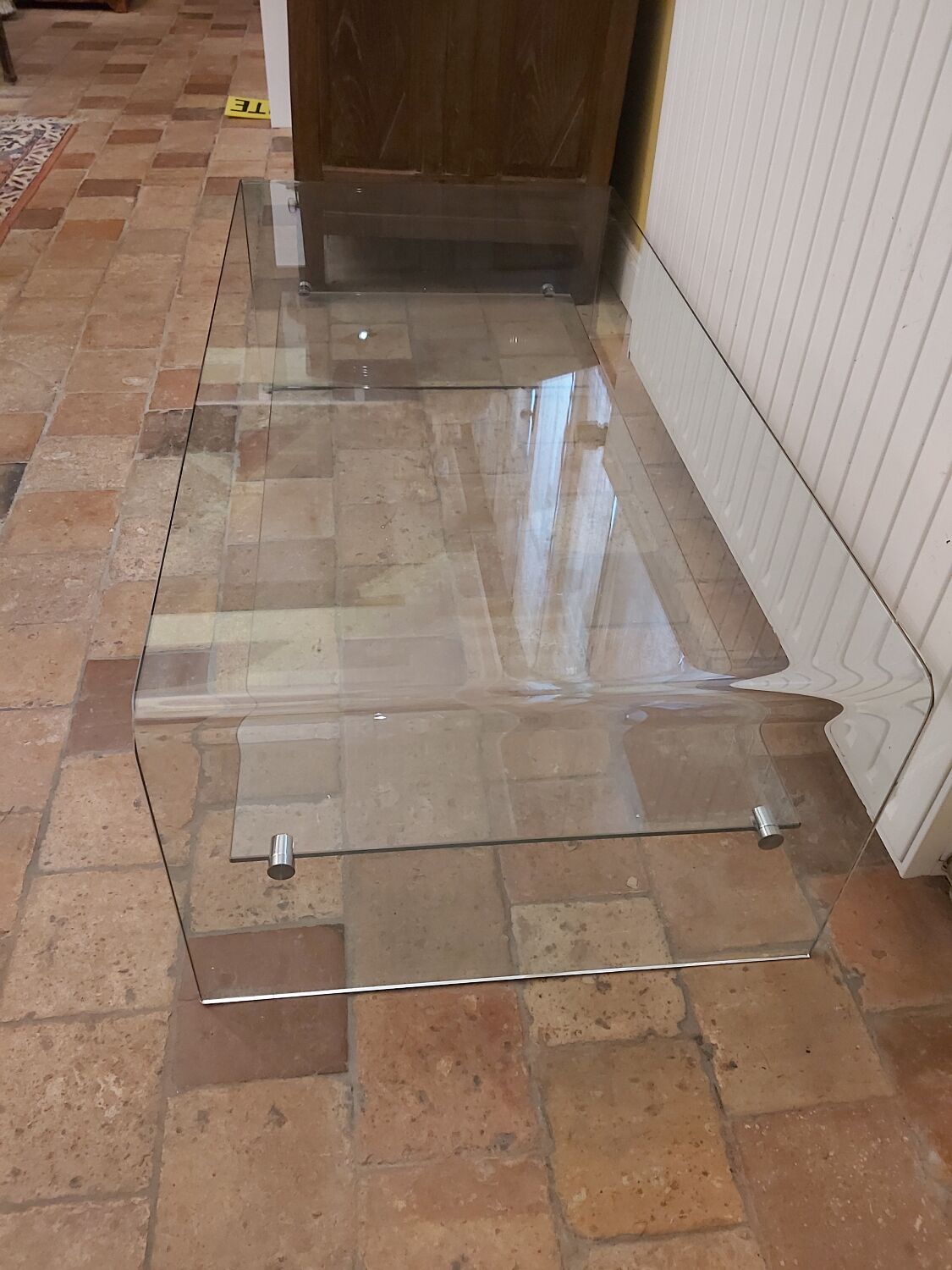 Tempered glass coffee table, Roche Bobois