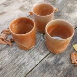 Vintage and rustic stoneware mug set