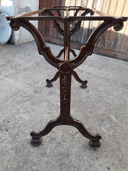 Table bistro double ep art deco 1930 cast marble