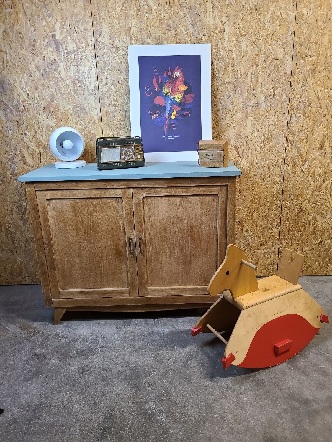 Vintage patinated parisian cabinet circa 1950