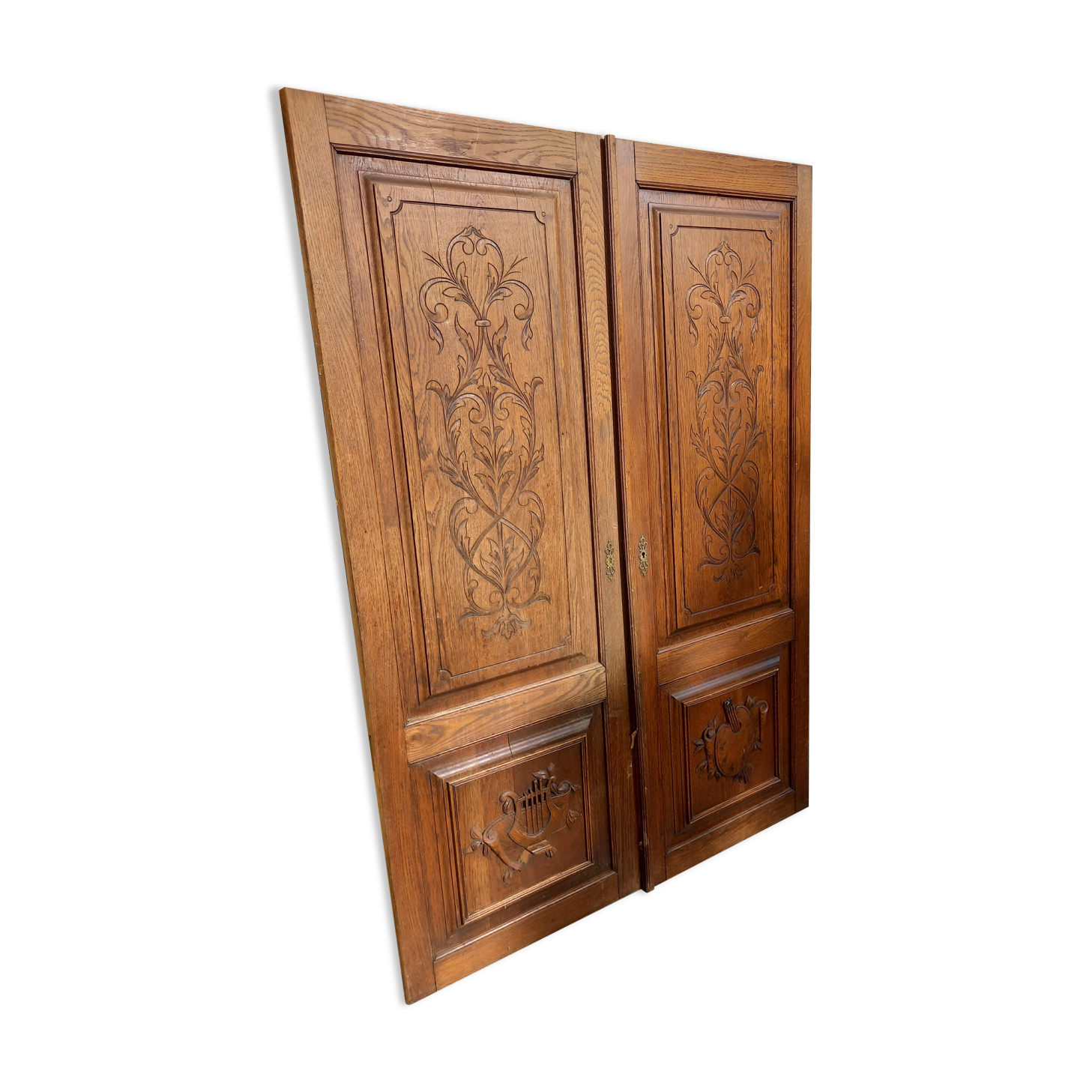 Paire de portes d'armoire en chêne